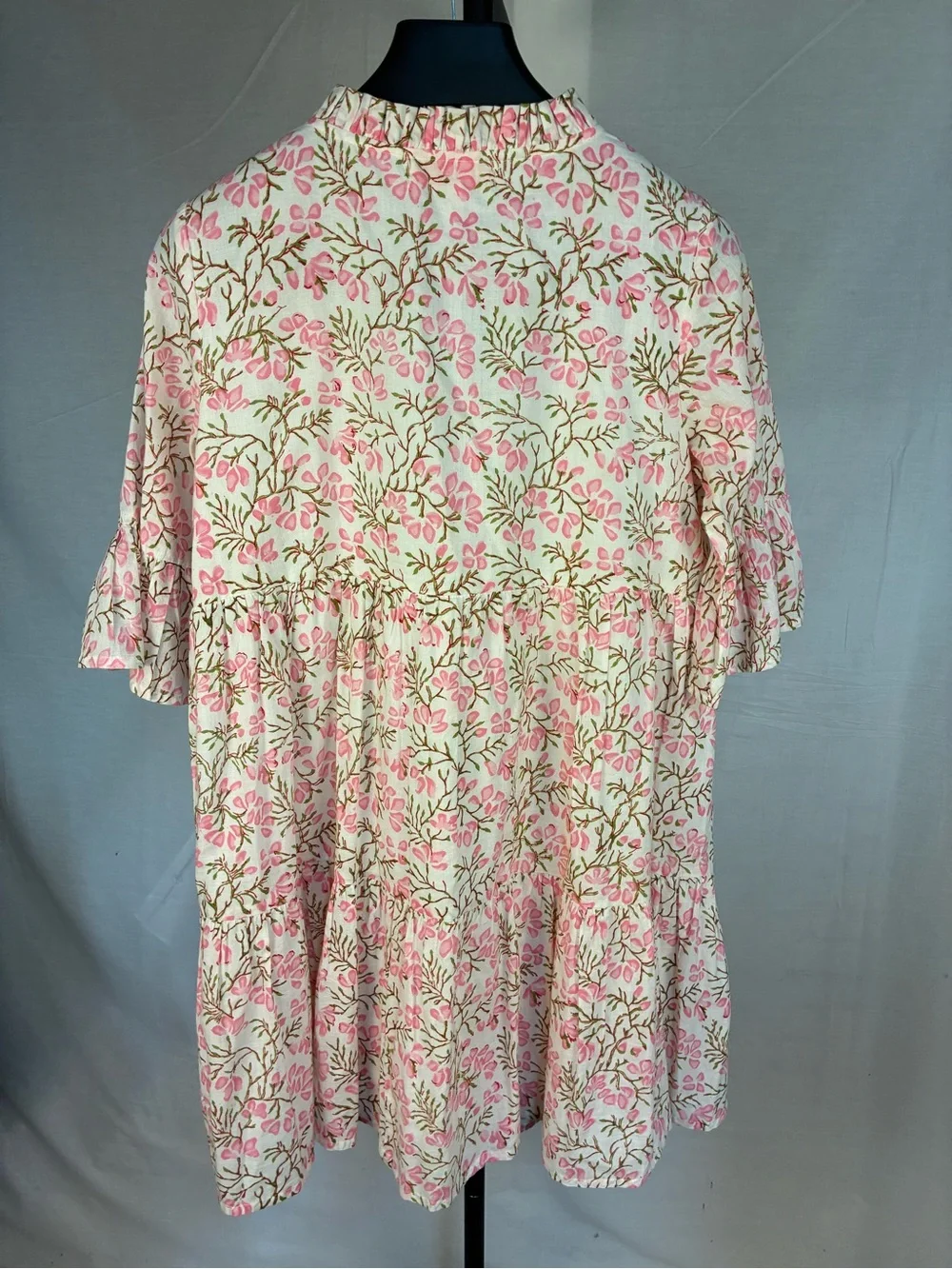 Jude Connally Maria Tiered Dress in Botanical Floral Block Print M